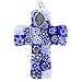 Glass Of Venice Murano Glass Blue Millefiori Cross Pendant