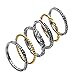 PZ ♥925 Sterling Silver Set of 6 Stacker Rings