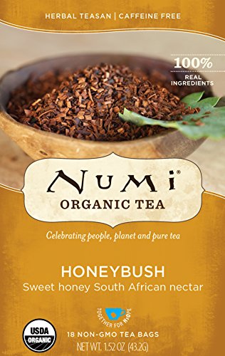 image for Numi Organic Tea Honeybush, 18 Bags, Honeybush Herbal Tea in Non-GMO B