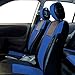 FH Group PU003BLUE115 Blue Racing Style Faux Leather Seat Cover (Full Set Airbag Compatible and Split Bench)