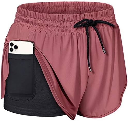 BLEVONH Women Drawstring Waist Athletic Running Shorts with Liner Inner Pocket BLEVONH Women Drawstring Waist Athletic Running Shorts with Liner Inner Pocket