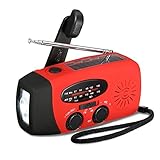 [New Version] EIVOTOR Emergency Hand Crank Self Powered Portable AM/FM NOAA Solar Weather Radio with LED Flashlight, 1000mAh Power Bank for Camping Outdoor Sports (NOAA)