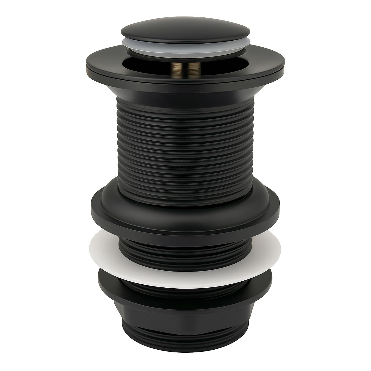 Xcel Home™ Unslotted Black Replacement Click Clack Basin Waste | Quality Brass Pop-Up Bathroom Sink Plug | Standard G 1 1/4" BSP Connection | 1 pc