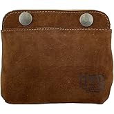 Hide & Drink, Leather Double Snap Pouch, Coin Purse, Cash & Card Holder, Cable Organizer, Makeup, Handmade (Swayze Suede)