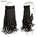 FESHFEN 20 inch Secret Halo Hair Extensions Flip in Curly Wavy Hidden Hair Extension Synthetic Hair Pieces for Women No Clips Full Head Invisible Wire Secret String Transparent Wire Extensions