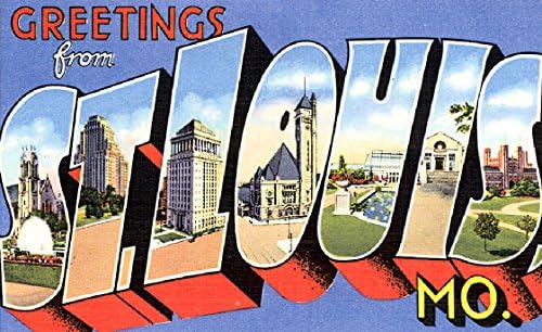 St Loius Greetings Reproduction Luggage Decal 3"X5"