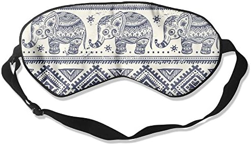 Sleep Mask 100% Natural Silk Eye Mask Glittering Blindfold Ethnic Elephant Pattern Eye Cover Unisex Ultimate Sleeping Aid Eyeshade