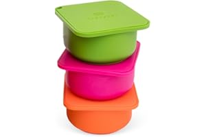 Babadoh Pizza Dough Proofing Silicone Containers with Lids | Pizza Making Accessories | The Perfect Pizza | Set of 3 | Multi Bright (1 Berry, 1 Orange, 1 Lime) | Original Size (make 12" Pizzas)