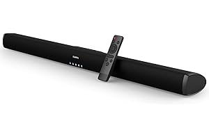 Saiyin Sound Bars for TV, Wired and Wireless Bluetooth 5.0 TV Stereo Speakers Soundbar 32’’ Home Theater Surround Sound System Optical/Coaxial/RCA Connection, Wall Mountable