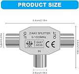 AXFEE 2-Way Digital TV Aerial Splitter 1 Male to 2 Female Shielded view 2