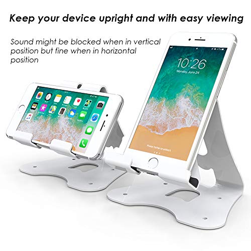 Beelta iPhone Stand, Android Cell Phone Stand, Tablet Stand for iPad (Up to 11 inch), Kindle E-Reader, Desk Accessories, White, BSC701W