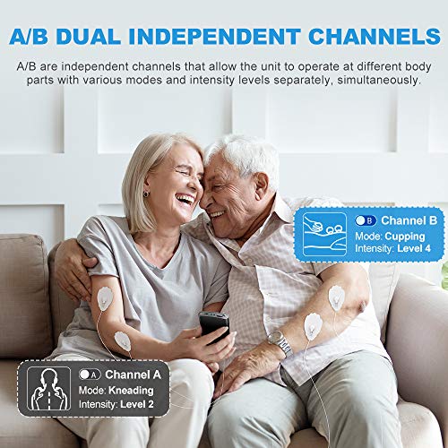 NURSAL Dual Channel EMS TENS Unit 24 Modes Muscle Stimulator for Pain Relief & Muscle Strength with 14 Pads… - Image 3
