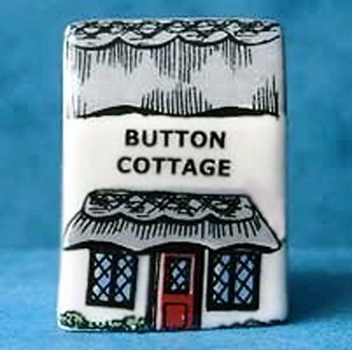 Porcelain China Thimble -- Miniature House Shape -- Button Cottage