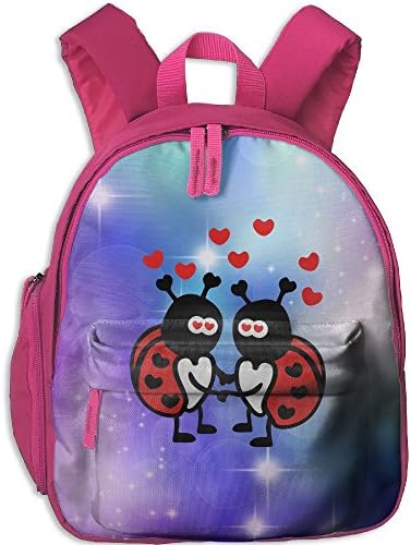 Student School Bags Backpack Daypack Ladybugs In Love Super Bookbag Break For Kids Pink