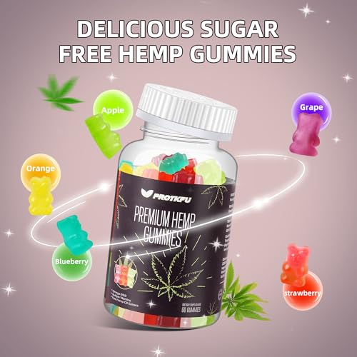 PREMIUM HEMP GUMMIES – 120 COUNTS FRUITY GUMMY BEAR WITH HEMP OIL HIGH POTENCY FOR DEEP AND HEALTHY BЕDTIME – OMEGA 3 SUPPLEMENT WITH HEMP OIL