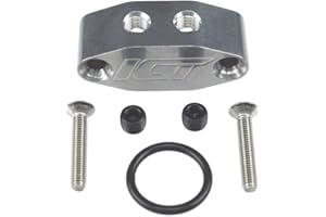 ICT Billet LS Twin Turbo Dual 90 Degree 1/8" NPT Oil Feed LINE Adapter Plate LS1 LSX kit Port LS3 Right Angle Billet Plate Supply Pressure Sensor Cover 551533