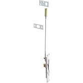Rockwood 555.26D Lever Extension Flush Bolt for Fire-Rated Swinging Hollow Metal Doors, 1" Width x 6-3/4" Height, Brass Satin Chrome Plated Finish