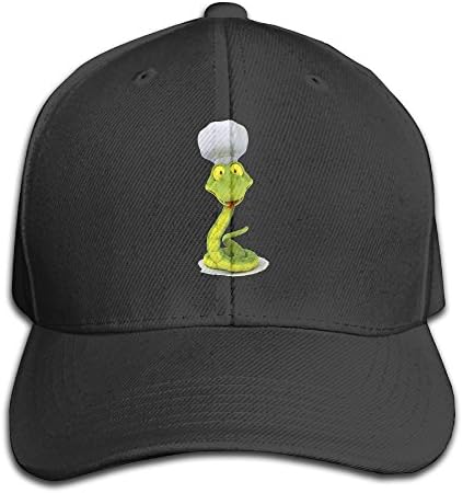 Custom Cool Unisex Chef Snake Travel Caps Black