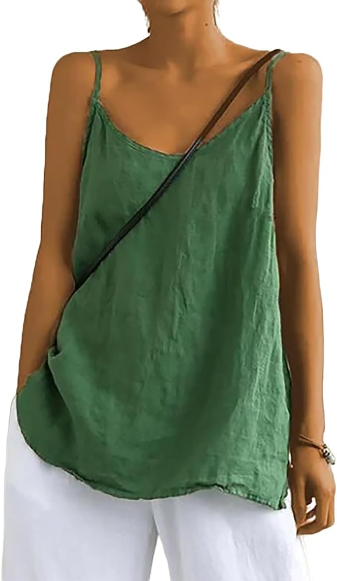 Photo 1 of Womens Sleeveless Shirts Causal V-Neck Spaghetti Strap Cami Tank Tops(G,2XL)