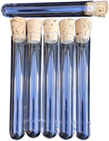12 Plastic Test Tubes Clear with Corks