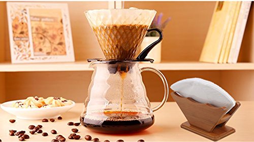 Kaffeefilter Halter,Saebye Kaffeefilterhalter, Erneuerbare Bambus fächerförmige Kaffeefilter Halterung für Filtertüten – Bild 8