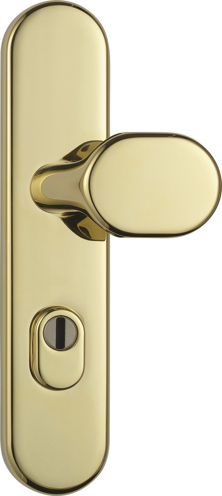 ABUS KLZS714 MS EK 12243 Door Knob and Handle Door Fitting with Cylinder Protection Round Brass