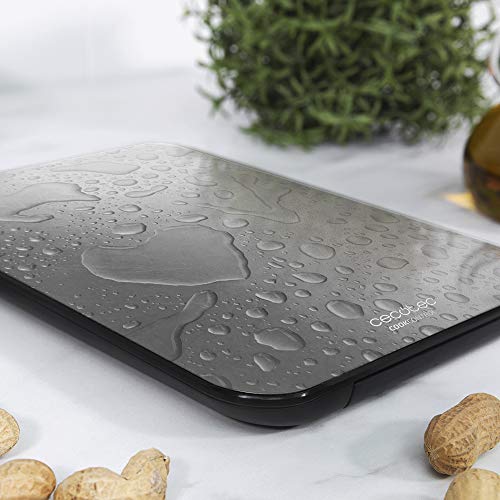 Báscula de Cocina Digital Cook Control 9000 Waterproof, Alta Precisión, Acero Inoxidable, Resistente al Agua, Pantalla LCD Retroiluminada Extragrande y Extraíble, Capacidad Máxima 10 Kg