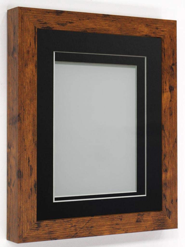 Rickman Box Frame Rustic with Black Mount, 8x6 for 5x3 inch