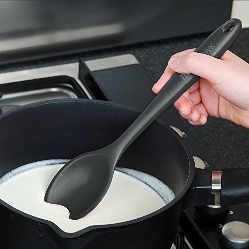 Kitchen Utensil Set - Silicone Cooking Utensils 10 Pieces - Nonstick cooking Tools&Accessories - Silicone Kitchen Utensils Black - For Pots&Pans- Gadgets,Serving Tongs,Spoon,Spatula Sets,Outdoor,Whisk - Thumbnail 7