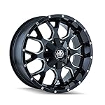 Mayhem Warrior 17 Black Milled Wheel / Rim 5x5 & 5x5.5 with a 18mm Offset and a 87 Hub Bore. Partnumber 8015-7952M18