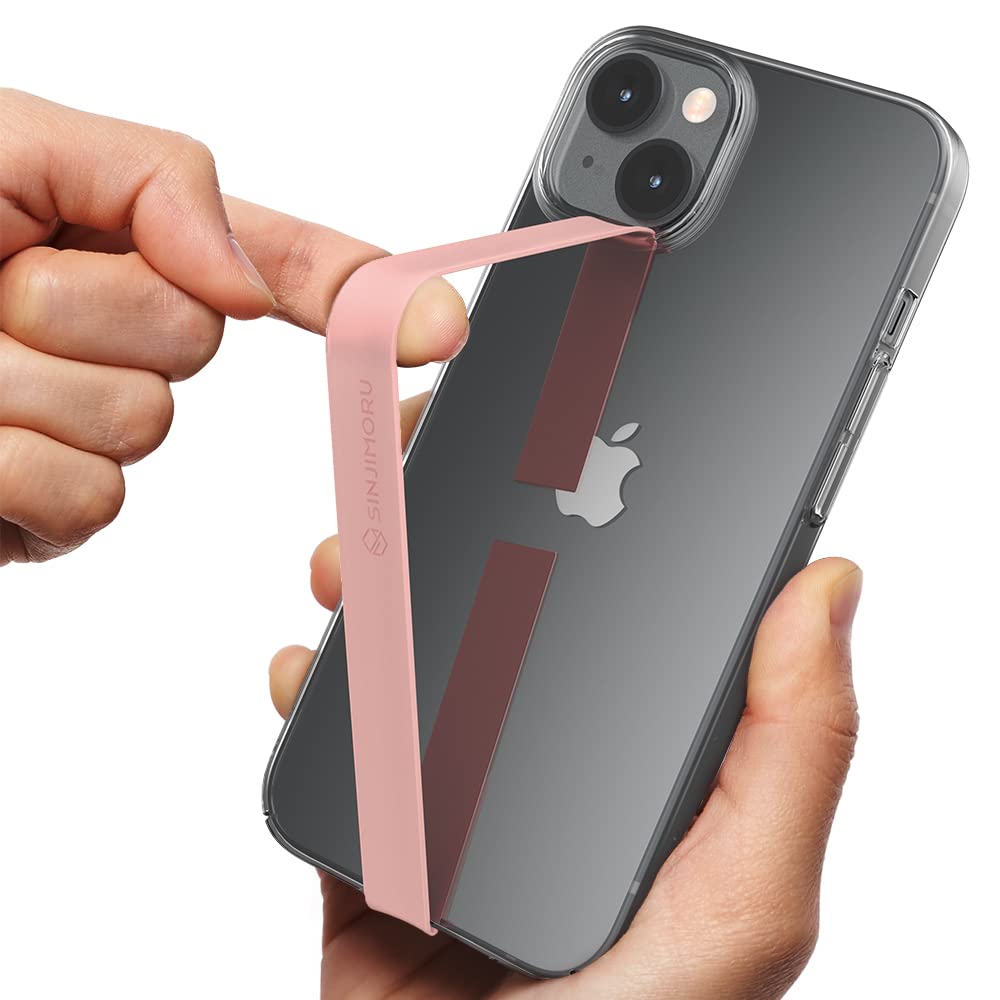 Ultra Slim Phone Loop Finger Holder, Sinjimoru Secure Strap as Mobile Grip Compatible with iPhone Case & Samsung Phone. Pink — image 1