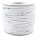CleverDelights White Fabric Elastic Cord - 10 Yards - 2mm - Crafts Beading Jewelry Stretch Shock Cording