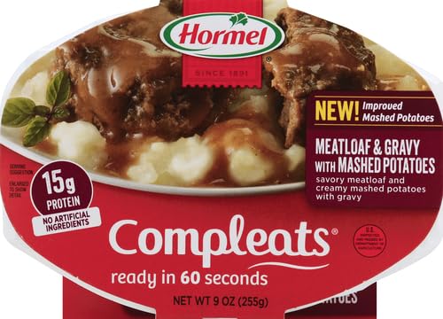 HORMEL COMPLEATS MEATLOAF & GRAVY WITH MASHED POTATOES, 9 OUNCE