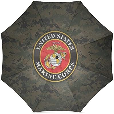 Custom United States Marine Corps Eagle & Anchor Logo Compact Travel Windproof Rainproof Foldable Umbrella