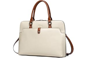 CLUCI Leather Briefcase for Women 15.6 Inch Laptop Business Vintage Slim Ladies Shoulder Bag