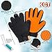 KCT Pet Care Grooming Gloves - Washable Travel Sized Lint Roller Included - Gentle de-Shedding Brush for Dogs and Cats - 260 BPA Free & Non Toxic Silicone Tips Per Glove