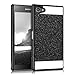 kwmobile Case Compatible with Sony Xperia Z5 Compact - Shockproof Bling Glitter Sparkle Hard Back Cover - Glitter Rectangle Black/White