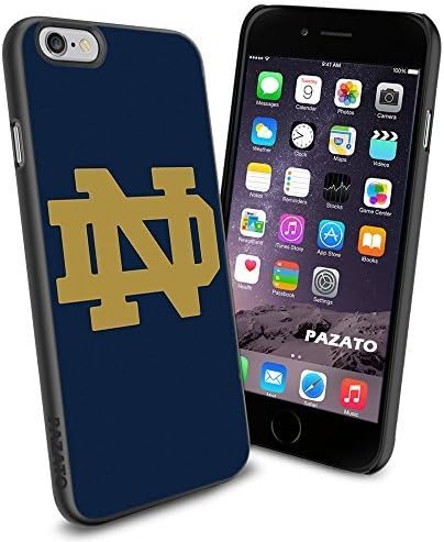 KENGCONG NCAA Notre Dame Fighting Irish Blue Gold Logo Cool iPhone 6 Case Cover Black Rubber Silicone Protector