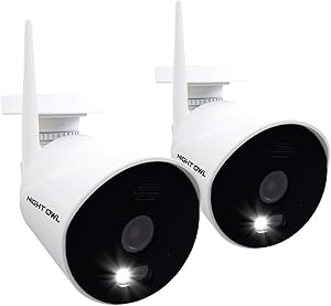 Night Owl AC Powered 1080p HD Wi-Fi IP Indoor/Outdoor Camera with 100 ft. of Night Vision, 2-Way Audio, Built-in Spotlight, Wide Viewing Angle and Free Remote Viewing App, 2-Pack