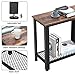 Industrial Side Table, Bonzy Home 2-Tier Nightstand with Mesh Shelf, Wood Look End Table with Metal Frame for Hallway, Living Room, Bedroom, Space Saving and Easy Assembly