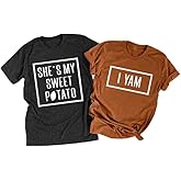 Tewmeu Shes My Sweet Potato I Yam Shirts His and Hers Matching Outfits Couples Thanksgiving Shirt