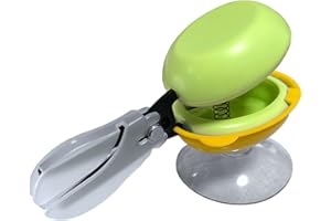 HARAC Tabletop Mounted Adaptive Scissors - Safe Scissors for Kids, Seniors, Special Needs, and Injured Hands - Spring Loaded Ambidextrous Handle, Non-Stick Blade, Made in Japan, Green