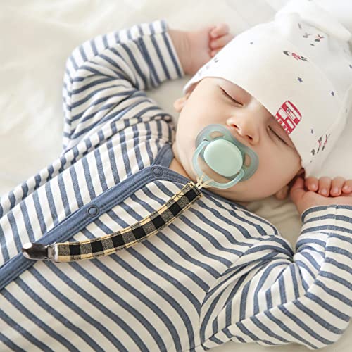 Pacifier Clips Baby Boy and Girl, Binky Clip Holder, 4 Pieces, Organic