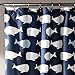 Lush Decor Whale Shower Curtain - Fabric Ocean Fish Animal Print Design for Kids, 72
