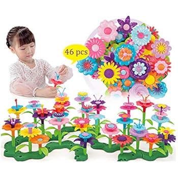 qiaoniuniu Build-a-Bouquet Floral Stacking Toys STEM Creative and Educational Plan Toy - Best Gift for Girls