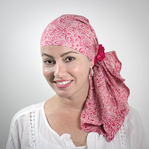 The beaubeau® Beautiful Batik Reversible Head Scarf, Comfortable Pre-Tied Chemo Hat, Beanie Turban or Tichel Headwear Designed Specially for Women with Cancer or Alopecia