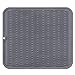 iPEGTOP Durable Silicone Dish Drying Mat Heat Resistant Non-Slip Sink Mat Trivet, Dishwasher Safe Grey Large 17.7 x 15.7 inch, with Stainless Steel Plates Holder