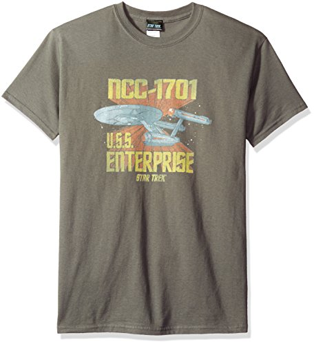 Trevco Men's Star Trek Short Sleeve T-Shirt, Ncc1701 Charcoal, Large