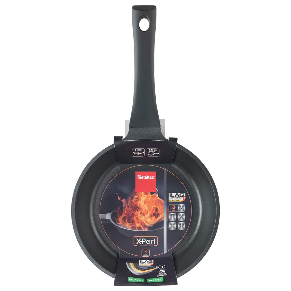 Metaltex XPERT - Cast Aluminum Frying Pan 22cm with 3 ILAG layers coating