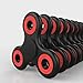 Fidget Spinner by Salient Spinners – 2 minute spin! – Prime Shipping! Black Spinner w/ Red Ceramic Bearing – Quieter & Longer Lasting than Other Hand Toy Tri Figit Spinners, ADHD Stress Reducer Figets